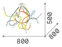 Ideal Lux Multiflex - Lámpara de techo de 8 luces con múltiples brazos Multicolor