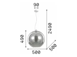Ideal Lux Nemo Clear - Lámpara colgante de techo de globo grande con 1 luz , E27 Transparente