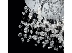 Ideal Lux Plafón^Neve - Colgante de techo semi empotrado con 15 burbujas de vidrio extragrandes ligeras, cromo, G9 Gris