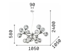 Ideal Lux Nodi - Colgante de techo de 15 luces cromado