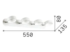 Ideal Lux Oby - Lámpara de techo LED 4 luces Blanca