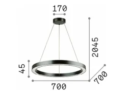 Ideal Lux Oracle - Colgante de techo grande LED integrado Negro 3000K