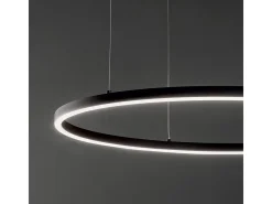 Ideal Lux ORACLE - Lámpara colgante de techo circular LED integrada 1 luz negra 3000K