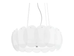 Hot Ideal Lux Ovalino - Lámpara colgante de techo grande con 8 luces, blanca, E27 Blanco