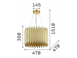 Discount Ideal Lux Pan - Colgante de techo de 5 luces Dorado