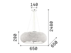 Best Ideal Lux Pasha' - Lámpara colgante de techo de 14 luces cromada Gris