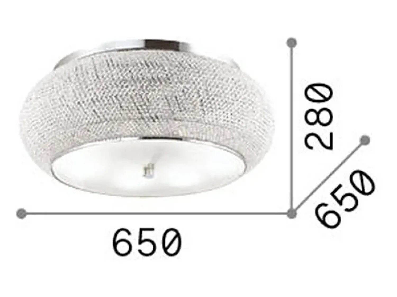 Ideal Lux Plafón^Pasha' - Lámpara de techo de 14 luces Cromado Gris