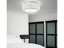Discount Ideal Lux Pasha' - Plafón de techo de 6 luces Cromado, Cristal, E14 Gris