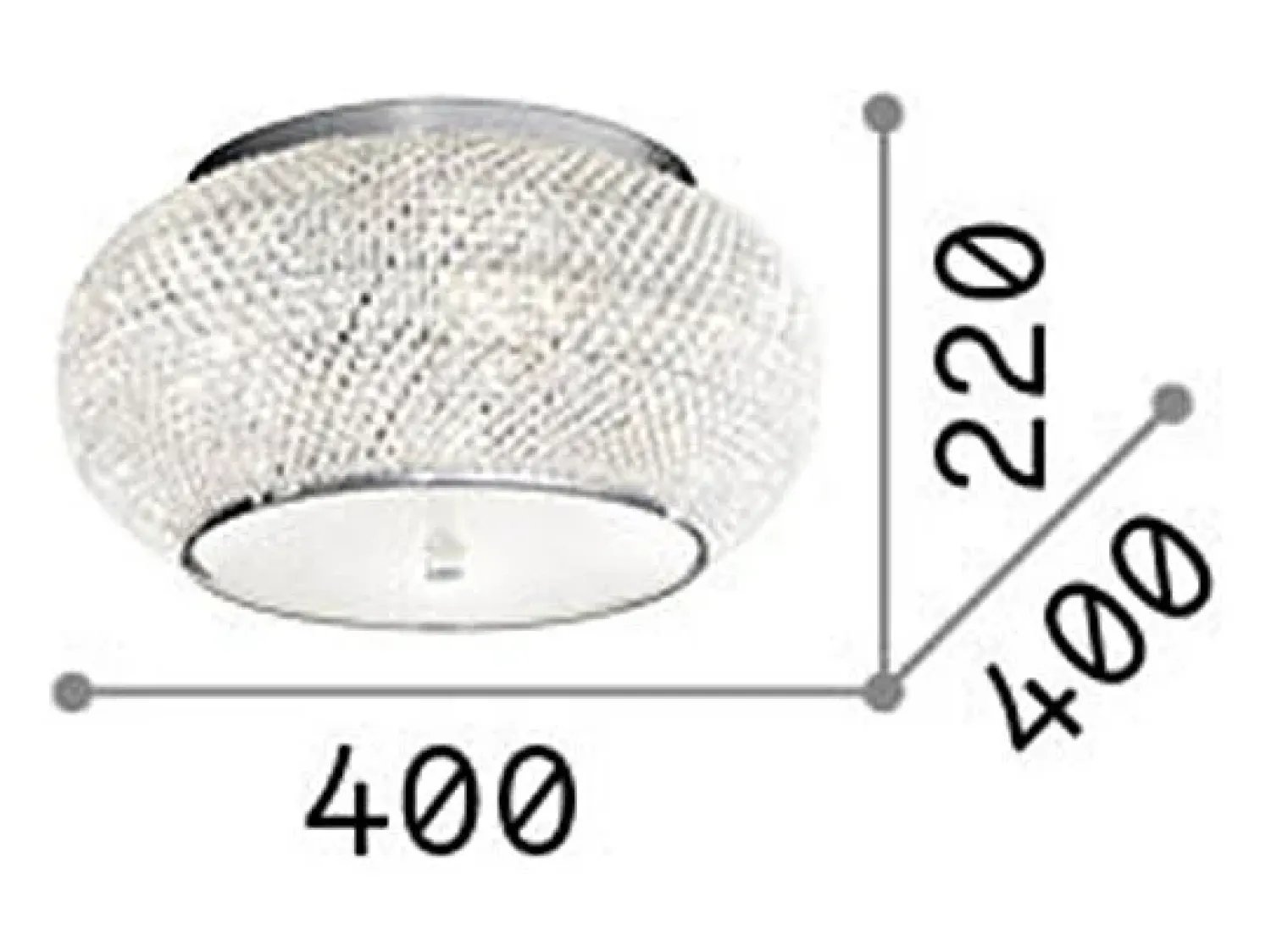 Discount Ideal Lux Pasha' - Plafón de techo de 6 luces Cromado, Cristal, E14 Gris