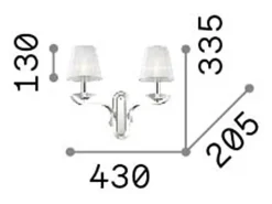 Ideal Lux Aplique Para Pared^Pegaso - Lámpara de pared con 2 velas de latón satinado Camel