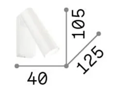 Ideal Lux PIPE Luz de lectura orientable de pared blanca 3000K