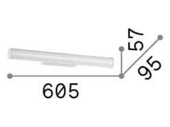 Ideal Lux Aplique Para Pared^PRETTY Aplique LED Integrado 60cm , 3000K, IP54, No Regulable Blanco
