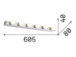 Ideal Lux Prive - Aplique de pared 6 luces Blanco