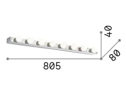 New Ideal Lux Prive - Aplique de pared 8 luces Blanco