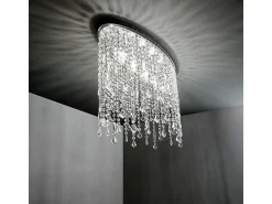 Clearance Ideal Lux Rain Clear - Lámpara de techo pequeña de 3 luces, cromada, E14 Gris