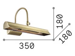 Ideal Lux Retro' - Aplique de pared para cuadro de 2 luces, latón, E14