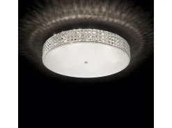 Ideal Lux Roma - Lámpara de techo empotrada grande de 12 luces, cromo, G9
