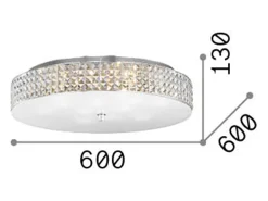 Ideal Lux Roma - Lámpara de techo empotrada grande de 12 luces, cromo, G9