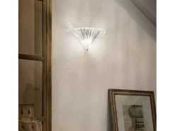 Hot Ideal Lux Santa - 1 encendedor de pared grande para interiores claro con vidrio, E14 Transparente