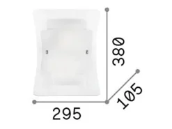 Ideal Lux Aplique Para Pared^Triplo - Aplique de pared grande para interiores de 2 luces de vidrio, E27 Transparente