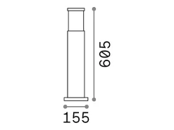 Ideal Lux Tronco - 1 Bolardo ligero de exterior corto Antracita IP44, E27