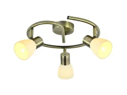 AKUNADECOR Plafón^Iluminacion Para Baño Plafon Cholo 3 Focos Cuero Dorado