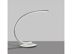 Best Iole Lámpara de mesa LED regulable 12W luz cálida 3000K - satinado, diseño moderno, aluminio IP20 Blanco