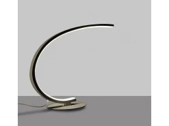 Iole Lámpara de mesa LED regulable 12W luz cálida 3000K - Titanio, diseño moderno, aluminio IP20 Gris