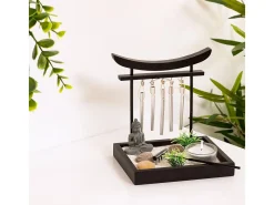 Jardín Zen decorativo Atmosphera negro 16,5x15x12 cm