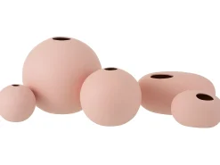 Clearance J-Line Jarrón bola cerámica do pastel 25x25 cm Rosa