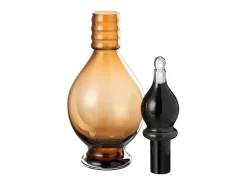 Sale J-Line Jarrón con tapón de vidrio marrón 13.5*13.5*40 cm Marru00f3n