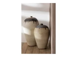 Clearance J-Line Jarrón de cerámica beige 36x36x56 cm Multicolor