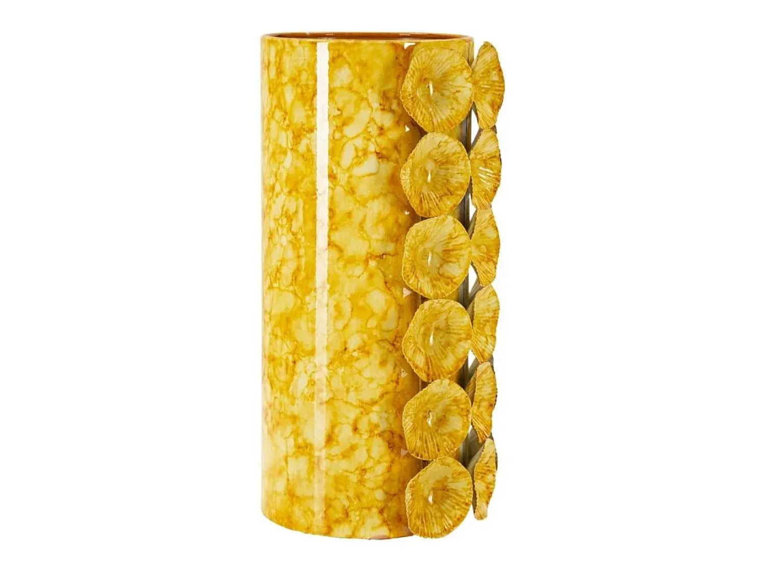 Clearance Jarrón de concha de metal 16x15x33 Amarillo