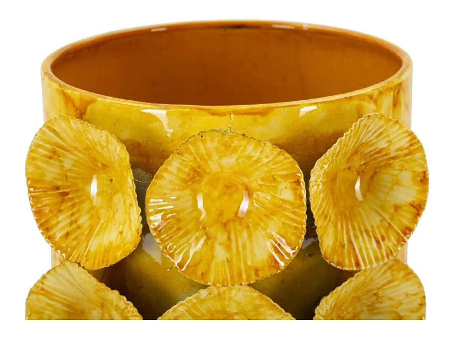 Clearance Jarrón de concha de metal 16x15x33 Amarillo