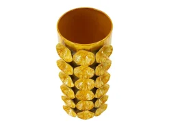 Clearance Jarrón de concha de metal 16x15x33 Amarillo