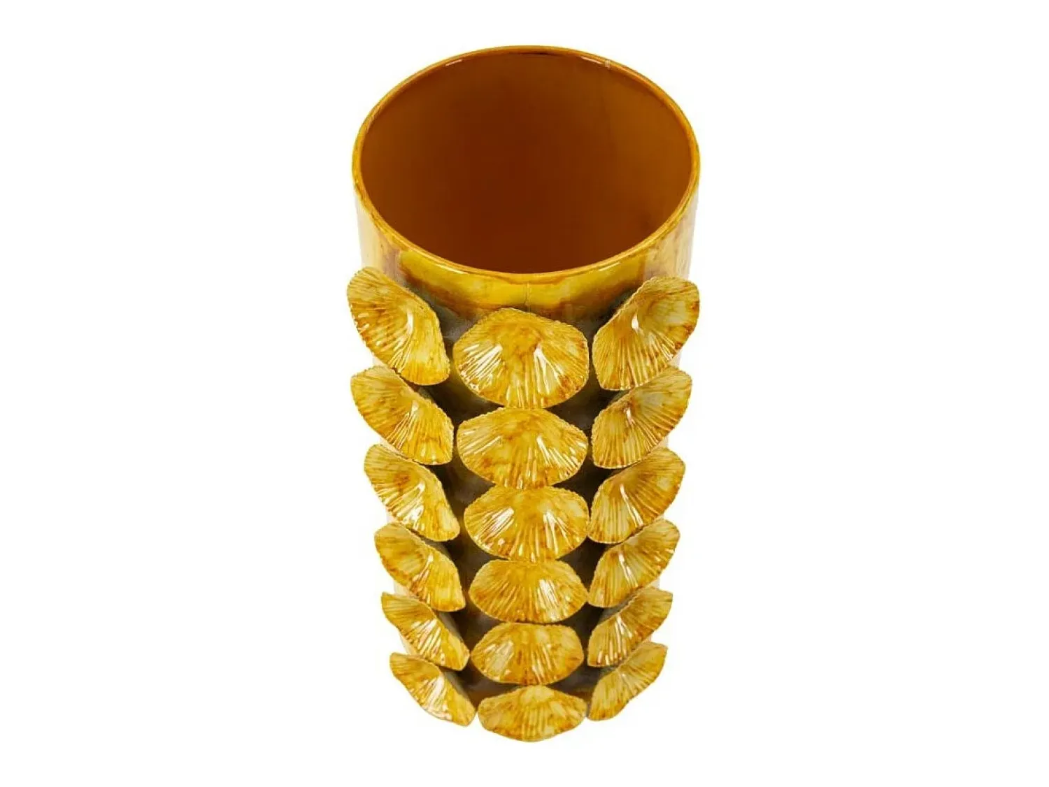 Clearance Jarrón de concha de metal 16x15x33 Amarillo