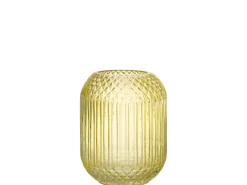 J-Line Jarrón^Jarrón de vidrio recto L18*l18*H19cm Amarillo