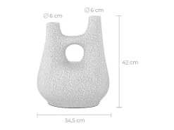 Rendez-Vous Déco Jarrón decorativo de terracota H42cm - Cruz Blanco