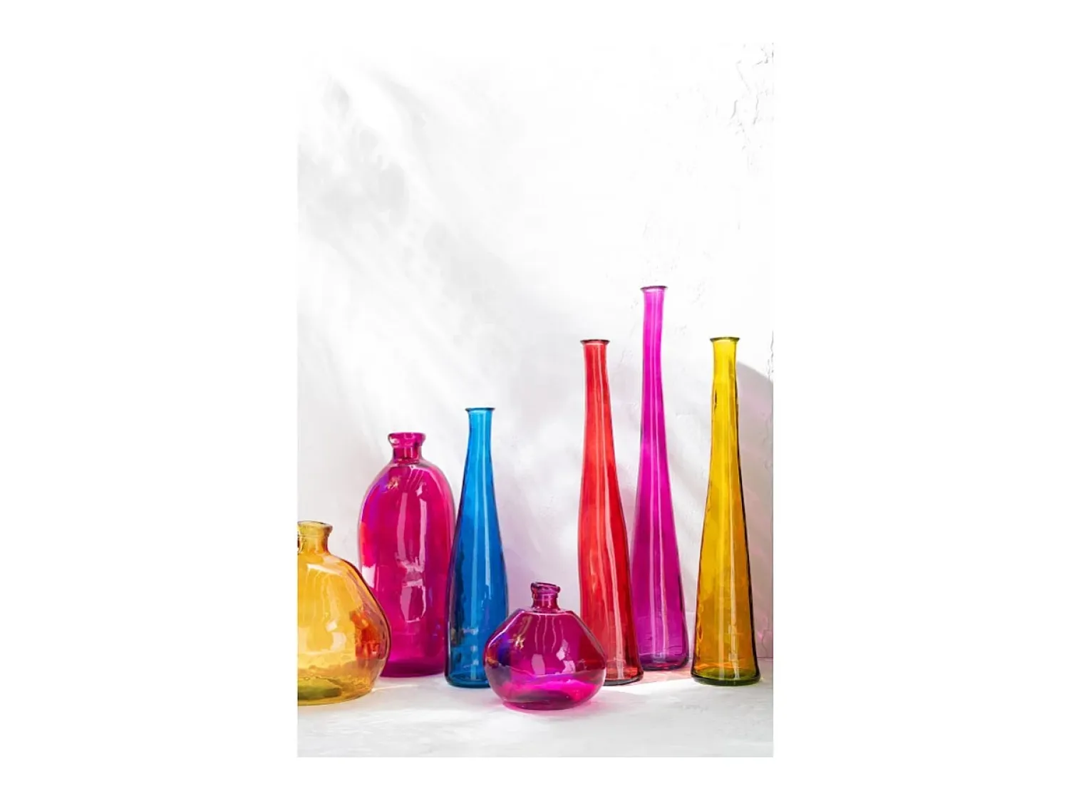 Best J-Line Jarrón ovalado de vidrio fucsia 34x34x73 cm Rosa
