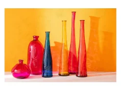 Best J-Line Jarrón ovalado de vidrio fucsia 34x34x73 cm Rosa