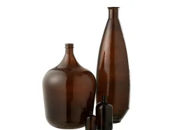 Jarrón ovalado de vidrio marrón 27x27x81 cm