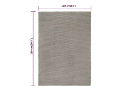 Jochem Alfombra rectangular algodón gris 160x230 cm