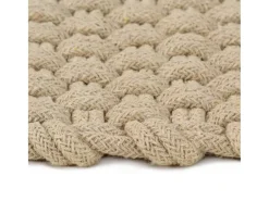 Online Garden Furniture Jochem Alfombra rectangular algodón natural 120x180 cm Marru00f3n