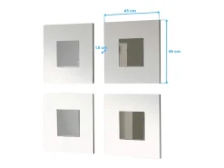 Clearance Juego 4 Espejos Lupe Moderno 45x45x2 cm Blanco