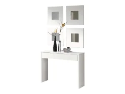 Clearance Juego 4 Espejos Lupe Moderno 45x45x2 cm Blanco