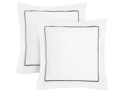 Juego cama percal algodón-bordado-edredón 240x260+2 fundas almohada -blanco y antracita