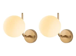 New OZAIA Juego de 2 apliques de pared en metal con globo - D. 15 cm - ORBEA Dorado