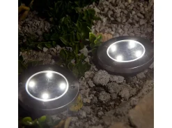 Lumisky Iluminación Exterior^Juego de 8 balizas solares redondas D12CM DECKY Negro