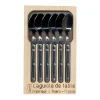 Jean Dubost Cubierto^Juego de 6 cucharas de café de acero inoxidable Laguiole