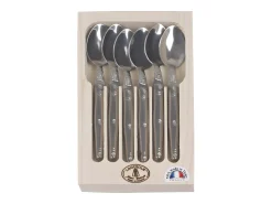 Jean Dubost Cubierto^Juego de 6 cucharas de café de acero inoxidable Laguiole